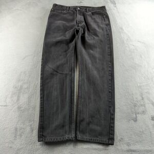 Levis Jeans Mens 38x34 (Fits 36x32) Black Faded Grunge 505 Straight Grunge Skate